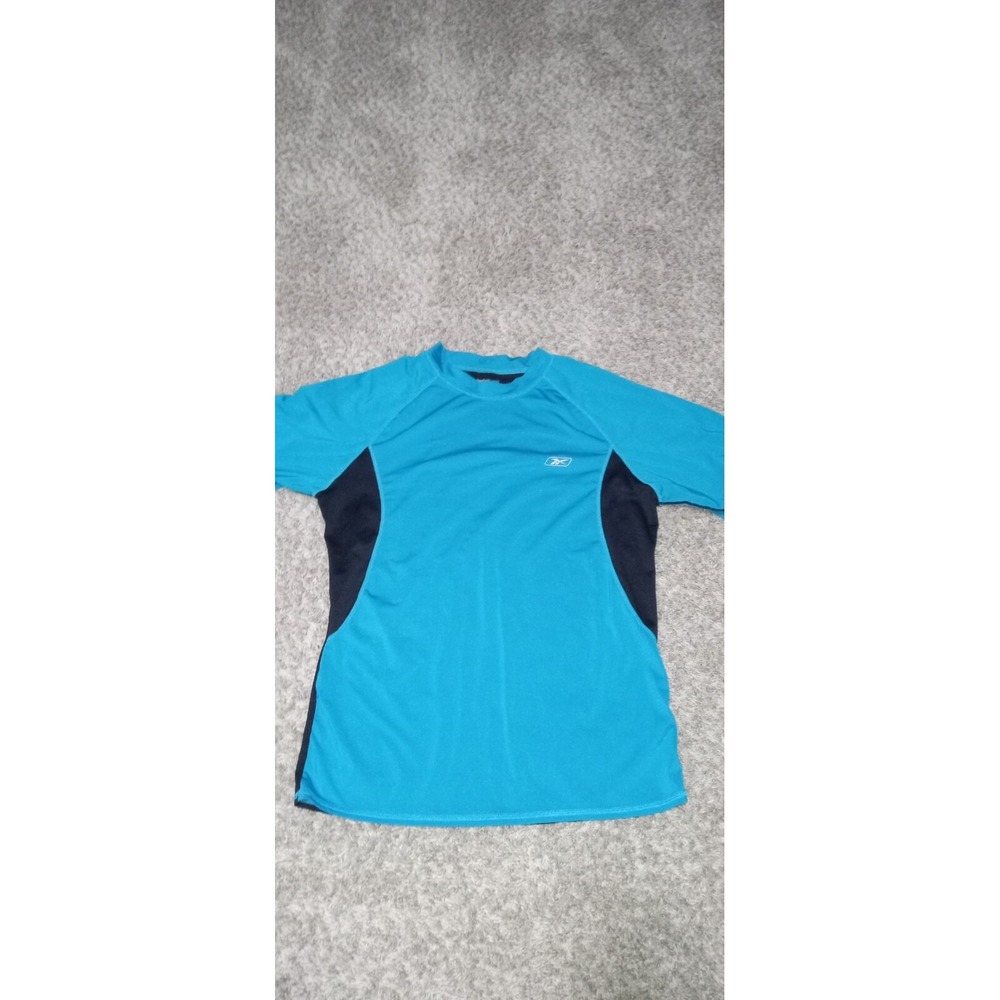 Reebok Short Sleeve Shirt Size XL Color Blue Play Dry Workout Gym Exercise